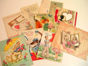 Lot of vintage cards for crafts. Photo courtesy of Bountiful Books, Etsy